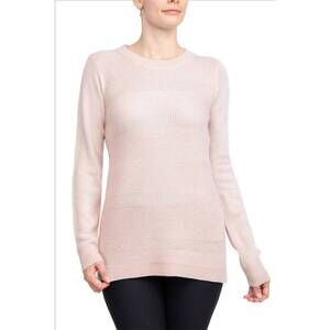 NEW LISSY crew neck long sleeve solid knit top in dusty pink